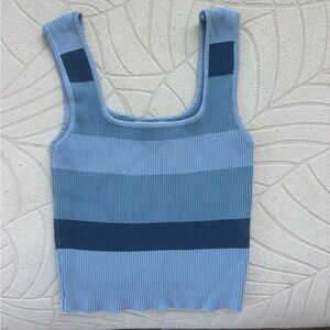 Blu Pepper Blue Striped Tank Top